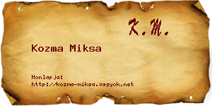 Kozma Miksa névjegykártya