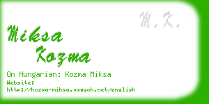 miksa kozma business card